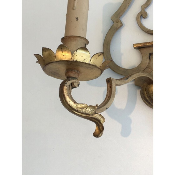 Image 1 of Coppia di lampade da parete in ferro battuto d'epoca, 1940