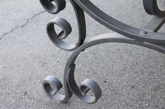 Image 1 of Table In Iron With Marble Top, Italy 1980S