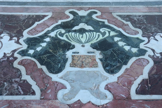 Image 1 of Table In Iron With Marble Top, Italy 1980S