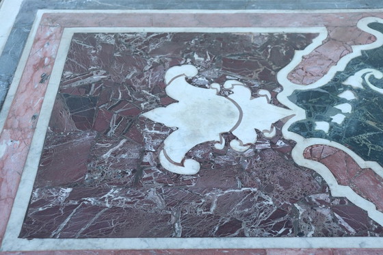 Image 1 of Table In Iron With Marble Top, Italy 1980S