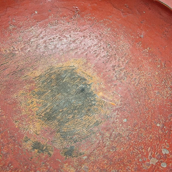 Image 1 of Antique Japanese Wooden Urushi Dough Bowl Meji Period