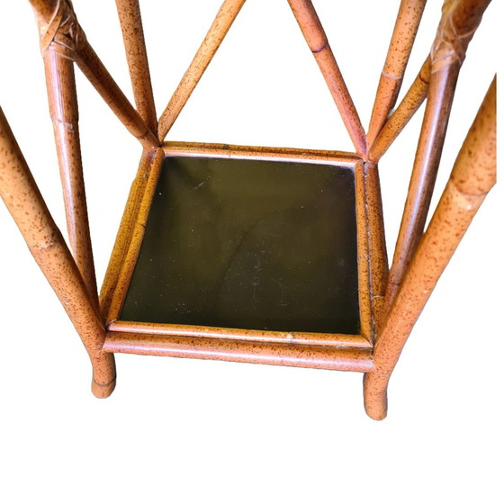 Image 1 of Vintage Rattan/Bamboo Plant Table Late 20th Century