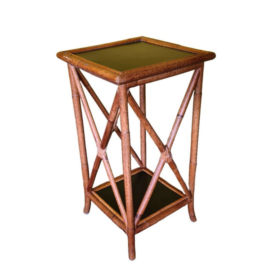 Image 1 of Vintage Rattan/Bamboo Plant Table Late 20th Century