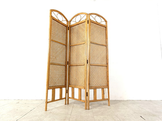 Image 1 of Bamboo room divider or folding screen, 1970s