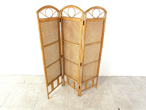 Image 1 of Bamboo room divider or folding screen, 1970s