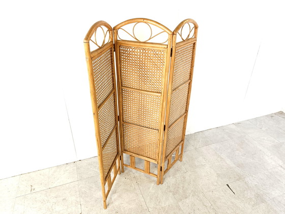 Image 1 of Bamboo room divider or folding screen, 1970s