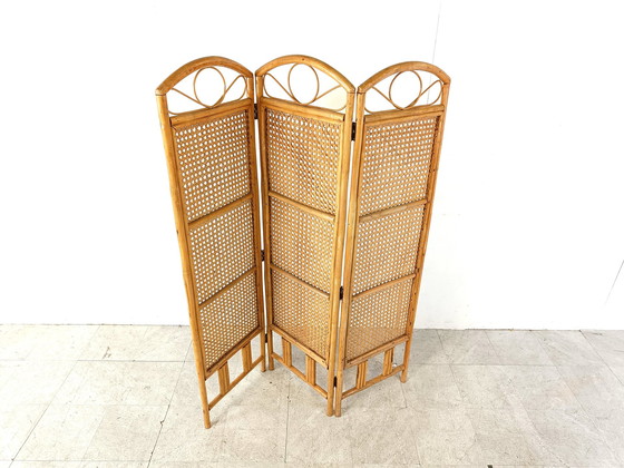 Image 1 of Bamboo room divider or folding screen, 1970s