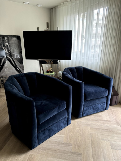 2x Eichholtz Fauteuil pivotant Delancey