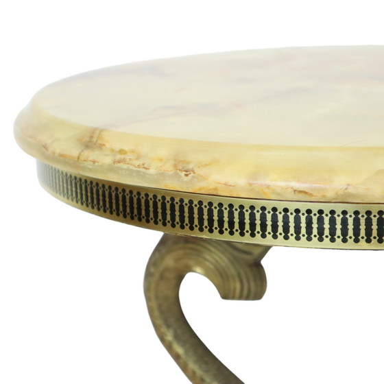 Image 1 of Side Table Onyx Marble Fish