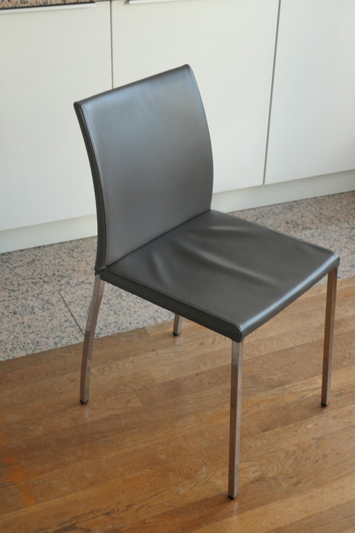 Naos Dining Chair Leather With Spring Backrest