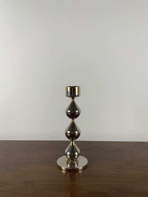 Gold-plated candlestick by Hugo Asmussen, Denmark, 1960s