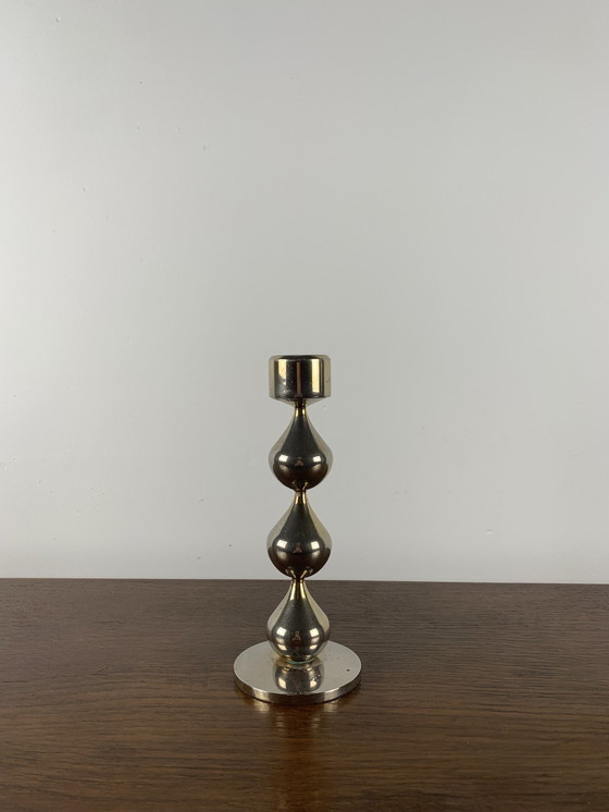 Image 1 of Gold-plated candlestick by Hugo Asmussen, Denmark, 1960s