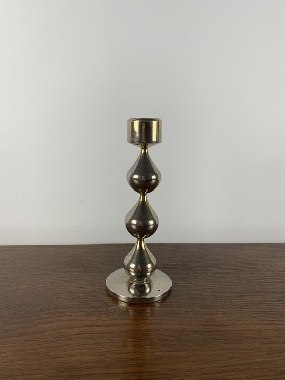 Image 1 of Gold-plated candlestick by Hugo Asmussen, Denmark, 1960s