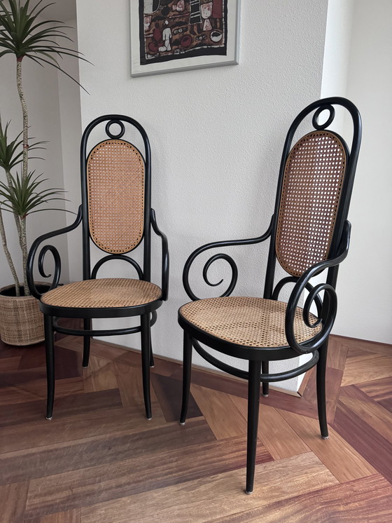 Image 1 of 2x Thonet Chairs 207Rf Long John With Railings