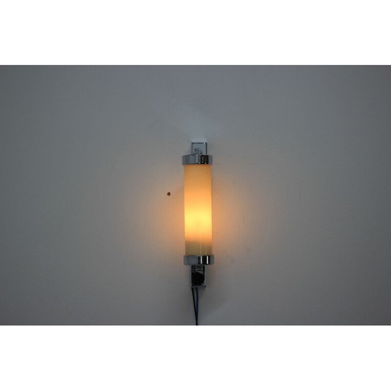 Image 1 of Lampada da parete vintage in vetro e metallo, Cecoslovacchia 1930