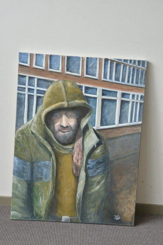 Image 1 of Oil Painting By Joop Serno ( Homeless )