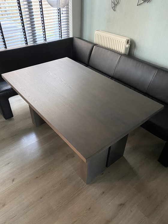 Image 1 of Dining Room Table Miro Solid Oak Grey Matt Lacquered