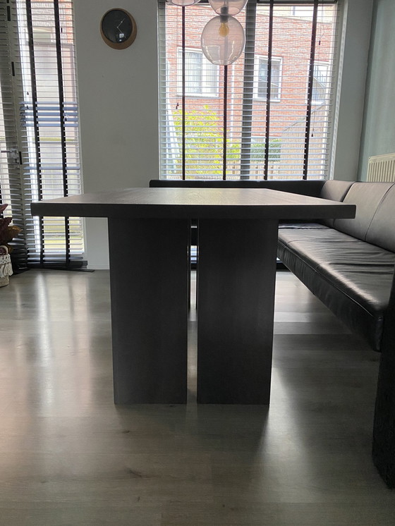 Image 1 of Dining Room Table Miro Solid Oak Grey Matt Lacquered