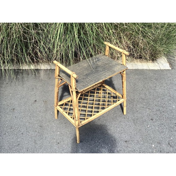 Image 1 of Vintage rattan side table