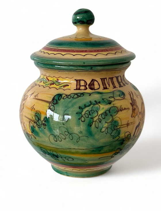 Image 1 of Toledo Spain P. Arzobispo Ceramic Hand Painted Pot