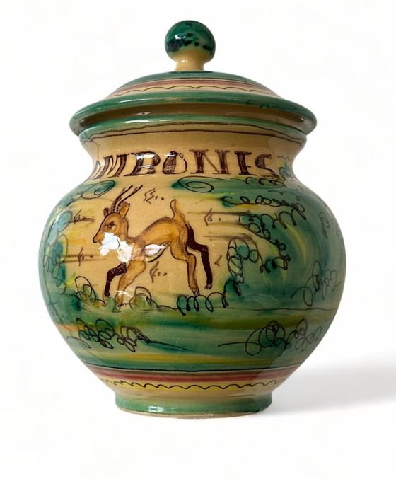 Image 1 of Toledo Spain P. Arzobispo Ceramic Hand Painted Pot