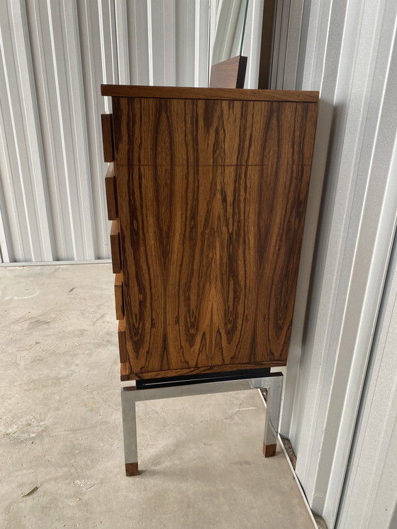 Image 1 of Commode vintage commode à tiroirs avec miroir