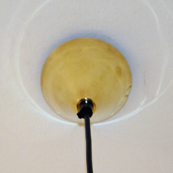 Image 1 of Lampada a sospensione vintage in ottone e vetro di Jonas Hidle per Høvik Verk, Norvegia 1970