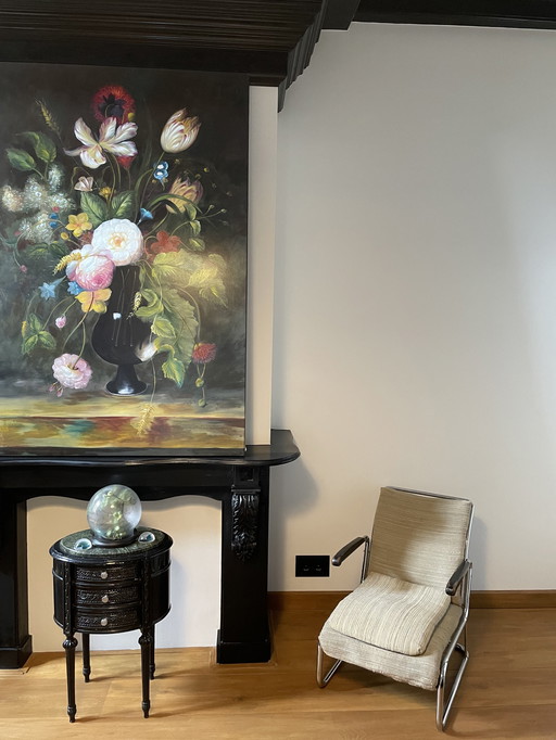 Fauteuil vintage à structure tubulaire