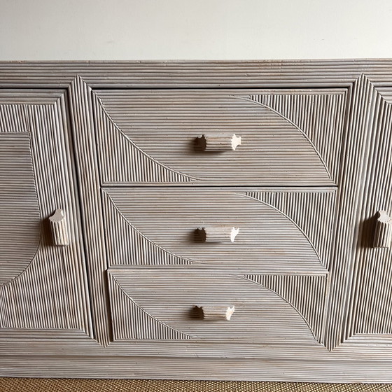 Image 1 of Italian Design Rattan Sideboard Dresser Mid - Century Vintage