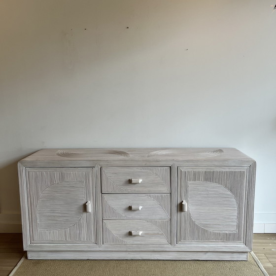 Image 1 of Italian Design Rattan Sideboard Dresser Mid - Century Vintage