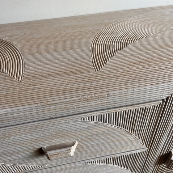 Image 1 of Italian Design Rattan Sideboard Dresser Mid - Century Vintage