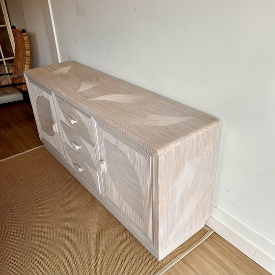 Image 1 of Italian Design Rattan Sideboard Dresser Mid - Century Vintage