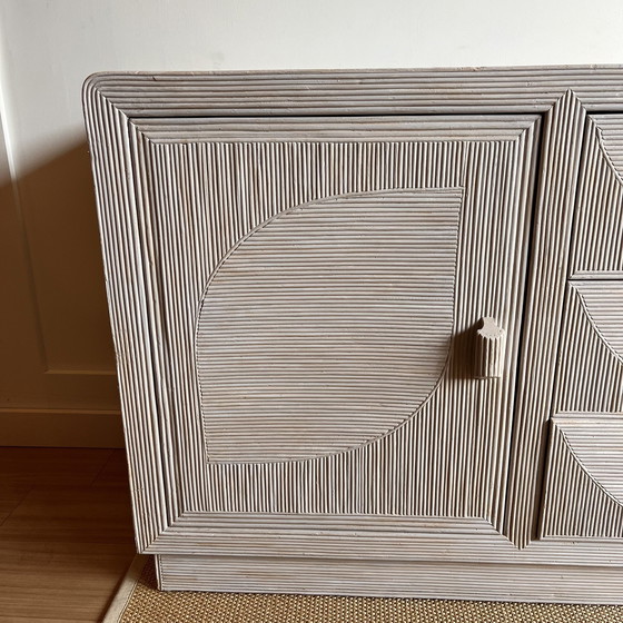 Image 1 of Italian Design Rattan Sideboard Dresser Mid - Century Vintage