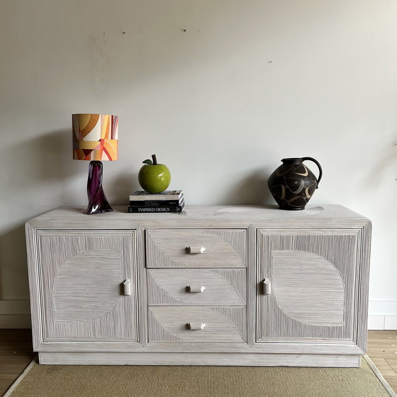 Image 1 of Italian Design Rattan Sideboard Dresser Mid - Century Vintage