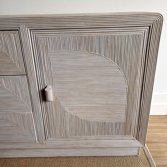Image 1 of Italian Design Rattan Sideboard Dresser Mid - Century Vintage