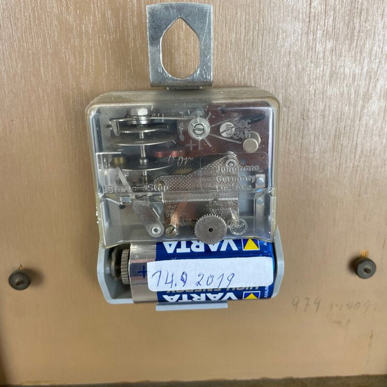 Image 1 of Orologio da tavolo vintage in legno e ottone per Zentra, Germania, anni '70