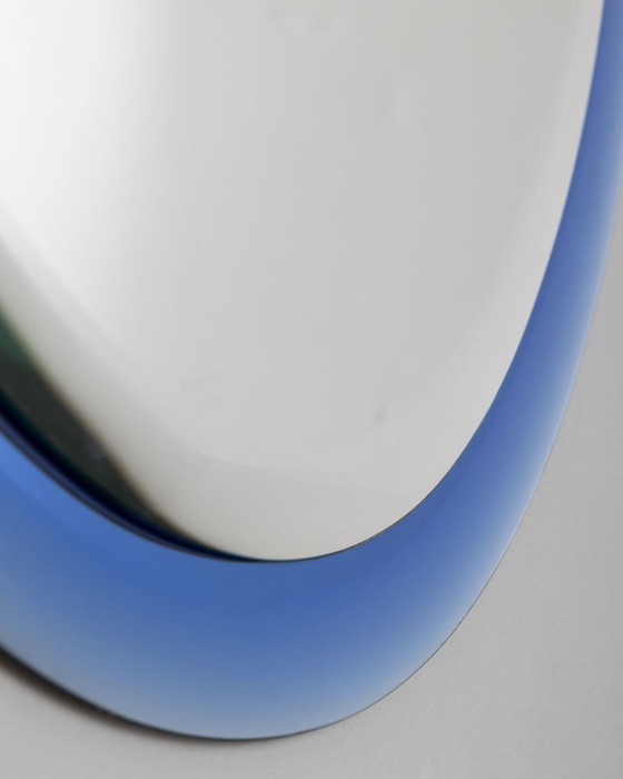 Image 1 of Specchio vintage anni '70 in cristallo blu design A.Lupi per Cristal Luxor di Antonio Lupi, anni '70