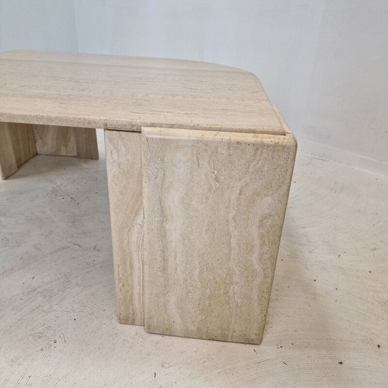 Image 1 of Vintage travertine coffee table, Italy 1980s