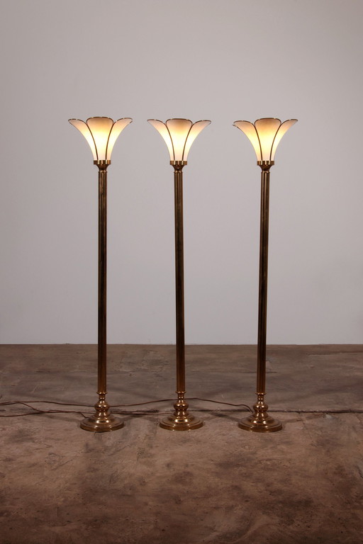 Hollywood Regency Trumpet Floor Lamps, 1970S French Design