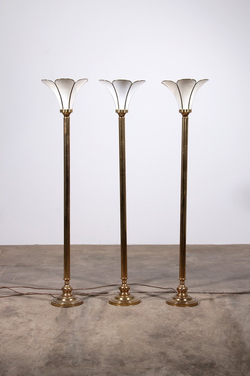 Hollywood Regency Trumpet Floor Lamps, 1970S French Design