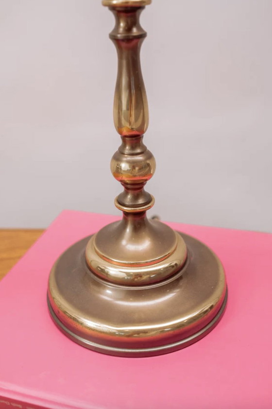 Image 1 of Large Vintage Solid Brass Table Lamp