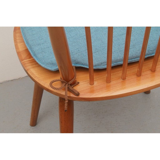 Vintage solid cherry chair by Albert Haberer for Fleiner, Germany 1950