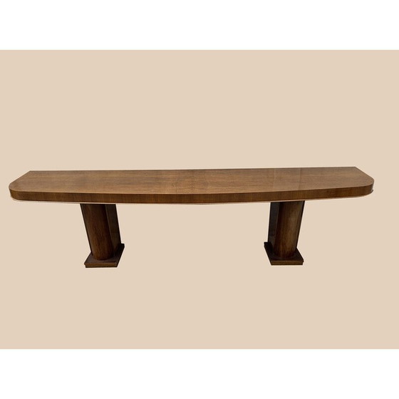 Image 1 of Pair of vintage Art Deco consoles in walnut veneer, 1935