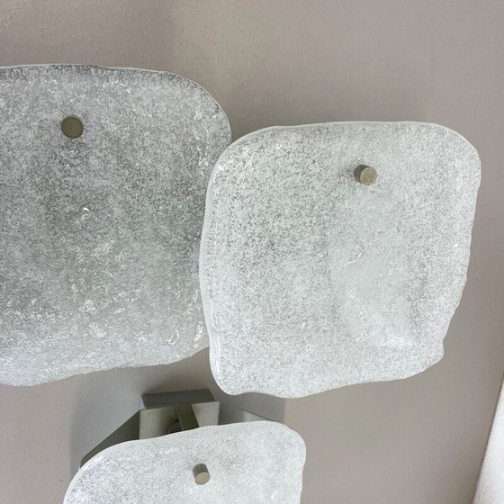 Image 1 of Set of 3 vintage ice glass wall lamps by J.T. Kalmar for Kalmar Franken Kg, Austria 1960s