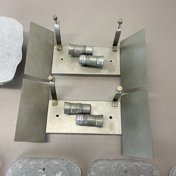 Image 1 of Set of 3 vintage ice glass wall lamps by J.T. Kalmar for Kalmar Franken Kg, Austria 1960s