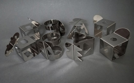 Image 1 of Nathalie Du Pasquier 2X4 Pieces Of Postmodern Napkin Rings 1980'S Bodum