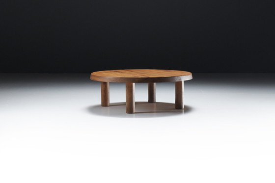 Image 1 of Splendido tavolino da caffè vintage T02M in legno di olmo di Pierre Chapo - Francia