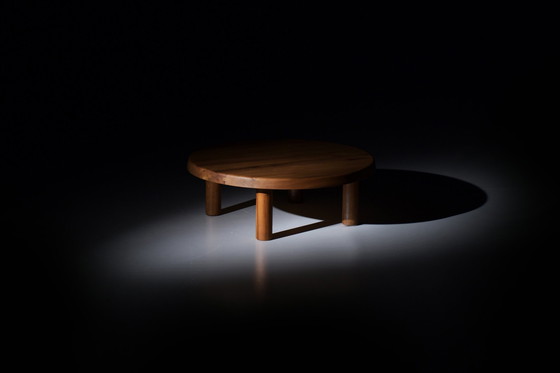 Image 1 of Splendido tavolino da caffè vintage T02M in legno di olmo di Pierre Chapo - Francia