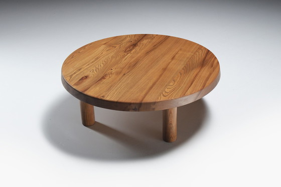 Image 1 of Splendido tavolino da caffè vintage T02M in legno di olmo di Pierre Chapo - Francia