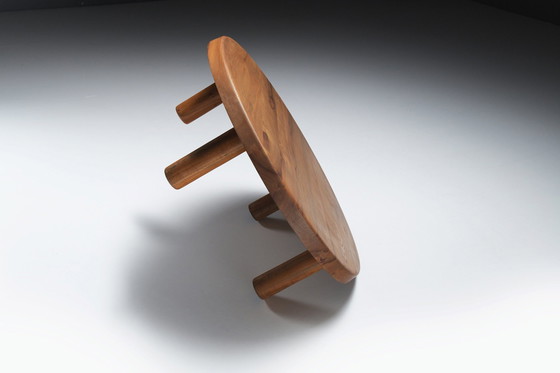 Image 1 of Splendido tavolino da caffè vintage T02M in legno di olmo di Pierre Chapo - Francia